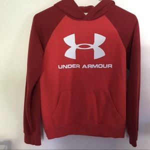 Boys under armour red hoodie, size Med